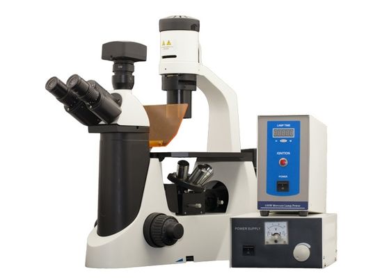 Μικροσκόπιο φθορισμού οδηγήσεων Trinocular με τη κάμερα χρώματος CCD